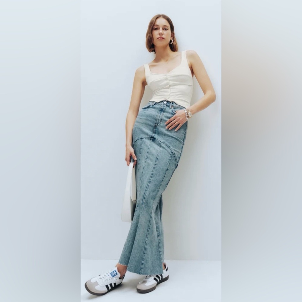 Reformation Nara denim maxi skirt
